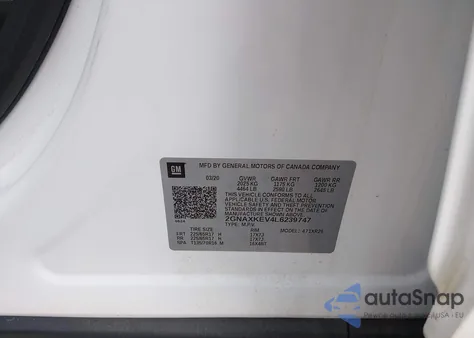 2020 Chevrolet Equinox Fwd Lt 1.5L Turbo из США, поврежденный, VIN 2GNAXKEV4L6239747